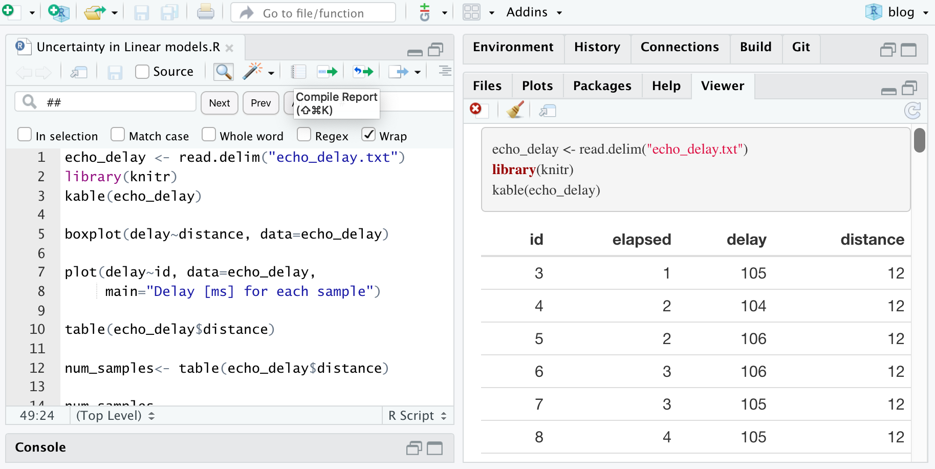 Figure 1. “Compile Report” button